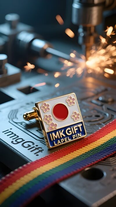 in986-桜のカフスボタンと赤い日の丸-美の瞬間に永遠の信仰